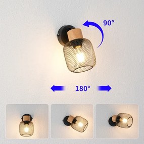 Brilagi - Nástenné bodové svietidlo BASKLITE 1xE27/15W/230V kaučukovník/čierna