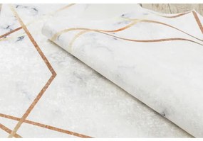 ANDRE 1220 umývací koberec Mramor, geometrický protišmykový - biely Veľkosť: 80x150 cm