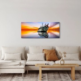 Obraz - Svitanie nad vrakom lode (120x50 cm)