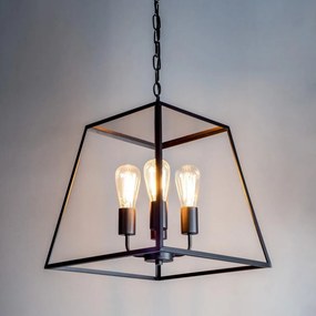 Där Lighting ACA8622 - Luster na reťazi ACADEMY 4xE27/60W/230V čierny