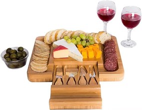 Servírovacia doska ESTERA s príborom, bambusová