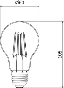 Mexen Vintis, LED filamentová žiarovka E27, A60, 4 W, zelená, číra, L150-E27-04XX-46