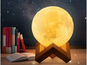 Nočná lampa - mesiac 16 farieb | nabíjateľná