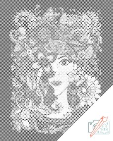 Gario Bodkovanie Mandala žena Rozmery: 40 x 50 cm, Rámovanie: Iba zrolované plátno, Farba bodiek: Čierna