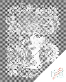 Gario Bodkovanie Mandala žena Rozmery: 80 x 100 cm, Rámovanie: Iba zrolované plátno, Farba bodiek: Čierna