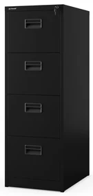 Kovová kartotéka, 4 zásuvky SARA V4, 460 x 1320 x 620 mm, čierna