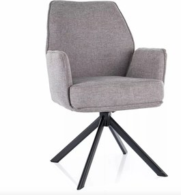 Otočné jedálenské kreslo Hugo Brego sivé/čierne