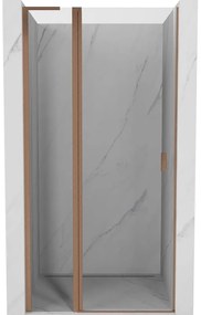 Mexen, Mexen Mist L Otočné sprchové dvere 90 cm, transparentné, brúsená meď - 8A4L-090-000-65-00