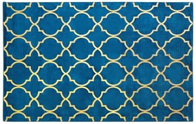Viskózový koberec 140 x 200 cm Modrý YELKI Beliani