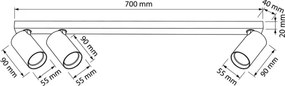 Brilagi - Bodové svietidlo SELE LONG 3xGU10/30W/230V čierna