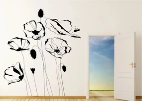 Nálepka na stenu do interiéru s motívom vlčieho maku 180 x 180 cm