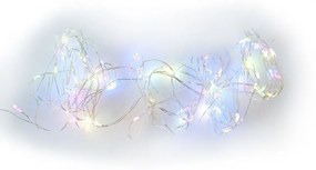 Nexos 59015 Svetelný strieborný drôt, 40 LED, časovač, farebný