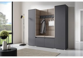 Predsieňová stena AMI 31 Bez zrkadla Grafit Tmavo krémová