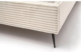 Béžová čalúnená dvojlôžková posteľ s úložným priestorom s roštom 160x200 cm Matera – Meise Möbel