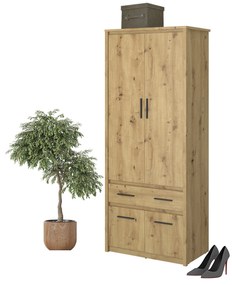 Šatníková skriňa Andra 4D1S/40 (dub artisan). Vlastná spoľahlivá doprava až k Vám domov. 1052752