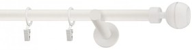 Dekorstudio Garniža jednoradová OPTIC biela matná 19mm Dĺžka: 200cm, Typ príslušenstva: Krúžky tiché so štipcami