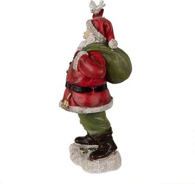 Vianočné dekorácie Socha Santa s vrecom a holubicou - 13*10*23 cm