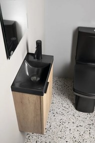 Sapho Sapho, AGOS betónové umývadlo 40x22cm, ľavé/pravé, antracitová lesklá, AS40016