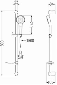 Mexen Sabre DF05 sprchový set, čierny - 72104DF05-70