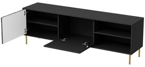 TV STOLÍK MARTON ČIERNY + ZLATÉ NOŽIČKY 180 cm