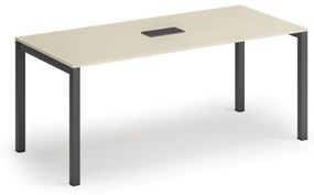Stôl SQUARE 1800 x 800 x 750, breza + stolová zásuvka TYP III, čierna