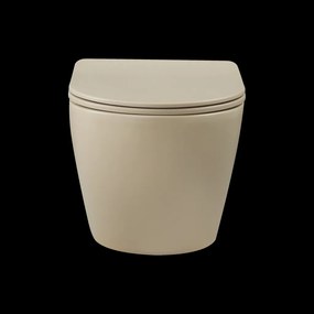 Invena Tavro, závesná misa 490x360x350 mm + WC sedadlo, QFS, béžová-cappuccino, INV-CE-71-008-Y