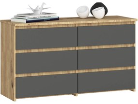 Komoda CL100 6SZ - dub artisan/sivá