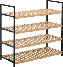 XXXLutz REGÁL NA TOPÁNKY, prírodná farba, čierna, 70/64,5/30 cm Carryhome - Online Only drobný nábytok - 007968035603