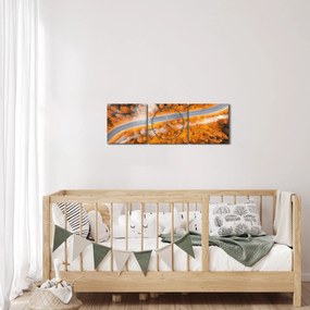 Obraz - Horská cesta (s hodinami) (90x30 cm)