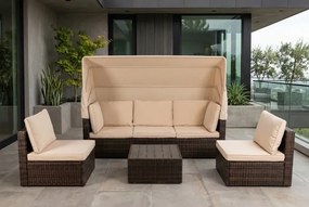 Modulárna záhradná zostava Marbella s luxusnou strieškou Hnedá