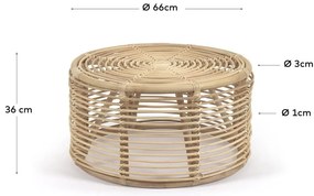 Ratanový okrúhly konferenčný stolík v prírodnej farbe ø 66 cm Kohana – Kave Home