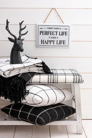 Biela drevená lavica s textilným sedákom Matte - 80 * 40 * 44cm