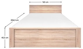 Kondela Posteľ 160, dub sonoma, TOPTY TYP 45