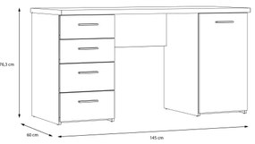 Písací stôl ARENO biela/dub sonoma