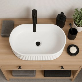 Erga Halle, umývadlo na dosku 490x315x130 mm, biela lesklá, ERG-V03-HALLE49-WH