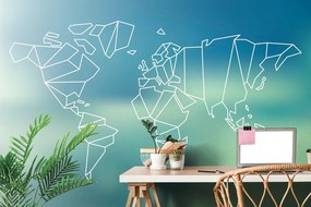 Samolepiaca tapeta štylizovaná mapa sveta - 150x100