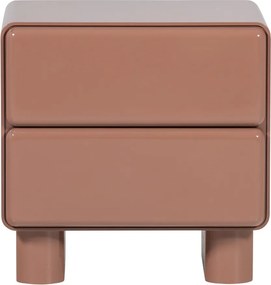 Ružový lesklý nočný stolík Lustra – WOOOD
