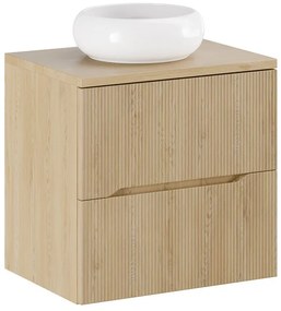 Závěsná skříňka Nordic Wiki s deskou a umyvadlem 60 cm dub cremona