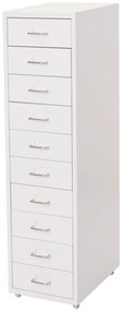 Zásuvková skrinka Boston T851 - 110x28x41cm, 10 zásuviek - biela