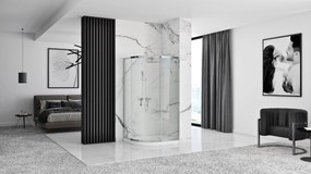 Štvrťkruhový sprchový kút REA LOOK 80x80 cm, chróm/transparent - bez vaničky