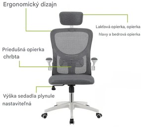 InternetovaZahrada Kancelárska stolička Baltimore - sivá