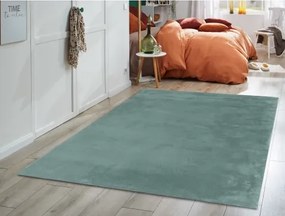 Koberec Laza 60x110 cm, zelený, imitácia králičej kožušiny%