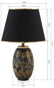 Stolná lampa RAMZES 1xE27/40W/230V čierna/zlatá