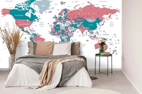 Tapeta mapa sveta s pastelovým nádychom - 150x100