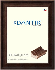 DANTIK rám na obraz 30x40 | KOSTELNÍ malá hnědá (Plexi Čiré)