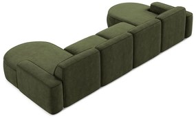 Zelená ženilková rohová pohovka (do tvaru "U") Omao – Makamii