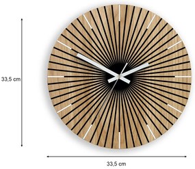 Dřevěné nástěnné hodiny Arian 33 cm dub přírodní/černé
