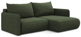 Zelená rozkladacia/s úložným priestorom rohová pohovka (pravý roh) Nanea – Makamii