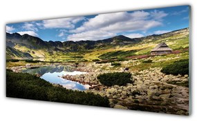 Obraz plexi Hora jazero príroda 125x50 cm
