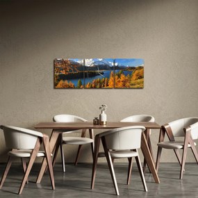 Obraz - Jeseň v Alpách (s hodinami) (90x30 cm)